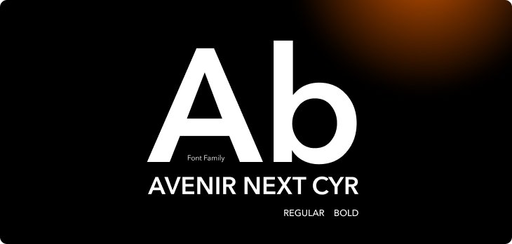 Demiroff — шрифт Avenir Next Cyr